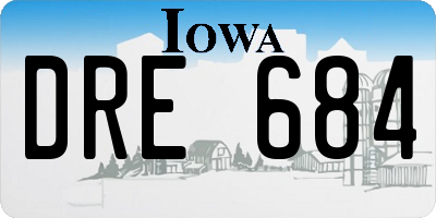 IA license plate DRE684