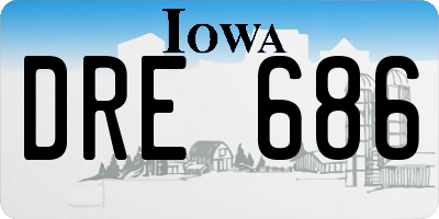 IA license plate DRE686