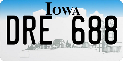 IA license plate DRE688