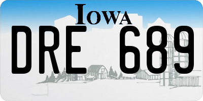 IA license plate DRE689