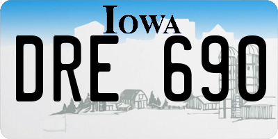IA license plate DRE690