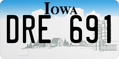 IA license plate DRE691