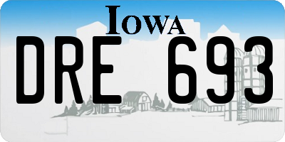 IA license plate DRE693