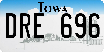IA license plate DRE696