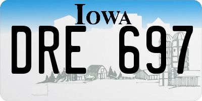 IA license plate DRE697