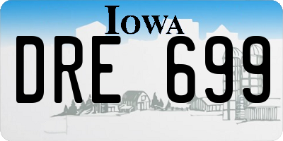 IA license plate DRE699