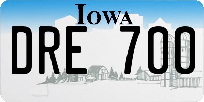 IA license plate DRE700