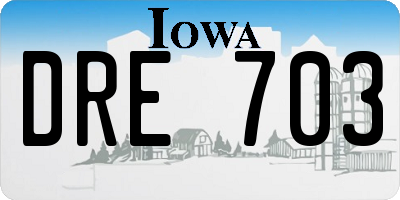 IA license plate DRE703