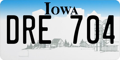 IA license plate DRE704