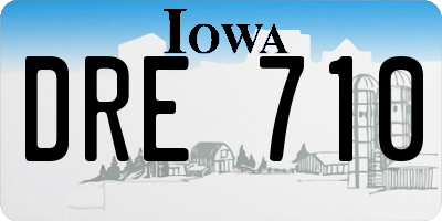IA license plate DRE710