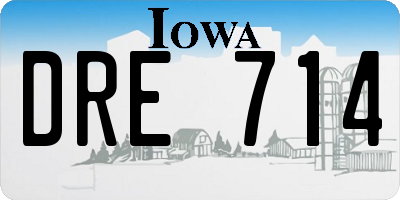 IA license plate DRE714