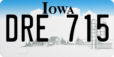IA license plate DRE715