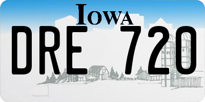 IA license plate DRE720