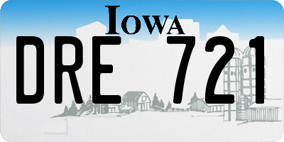 IA license plate DRE721