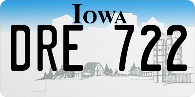 IA license plate DRE722