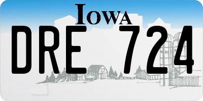 IA license plate DRE724