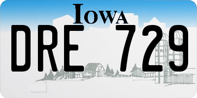 IA license plate DRE729