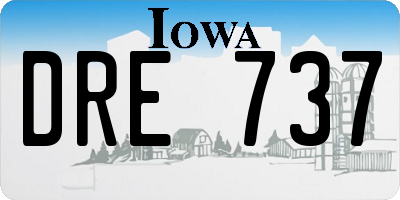IA license plate DRE737
