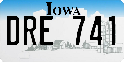 IA license plate DRE741