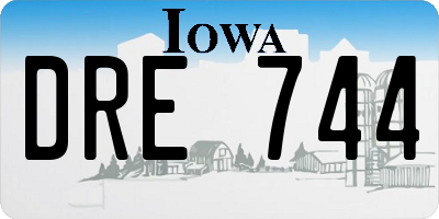 IA license plate DRE744