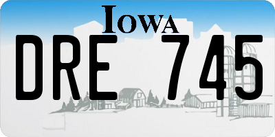 IA license plate DRE745