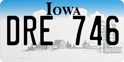 IA license plate DRE746