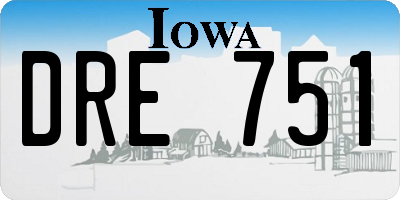 IA license plate DRE751