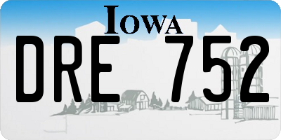 IA license plate DRE752