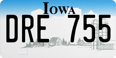 IA license plate DRE755