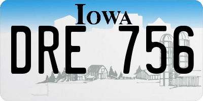 IA license plate DRE756