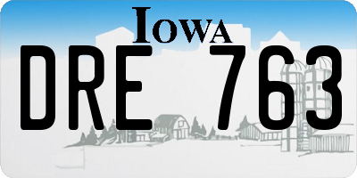IA license plate DRE763
