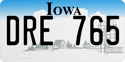 IA license plate DRE765