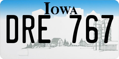 IA license plate DRE767