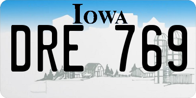 IA license plate DRE769