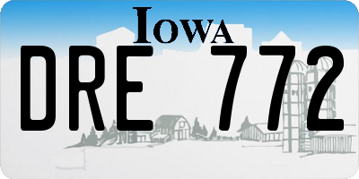 IA license plate DRE772