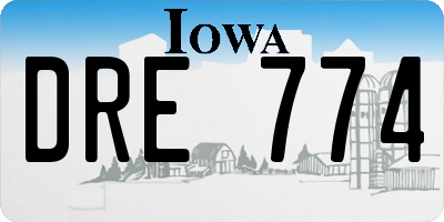 IA license plate DRE774
