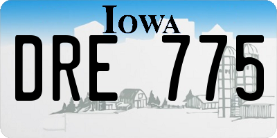 IA license plate DRE775