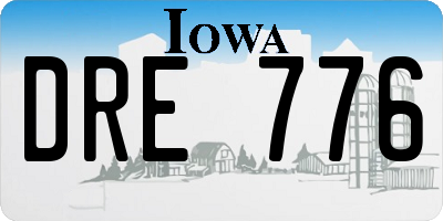 IA license plate DRE776