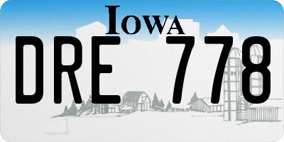 IA license plate DRE778