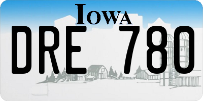 IA license plate DRE780