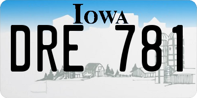 IA license plate DRE781