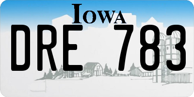 IA license plate DRE783