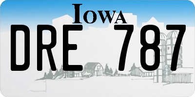 IA license plate DRE787