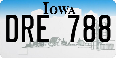 IA license plate DRE788