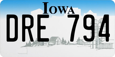 IA license plate DRE794