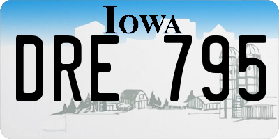 IA license plate DRE795