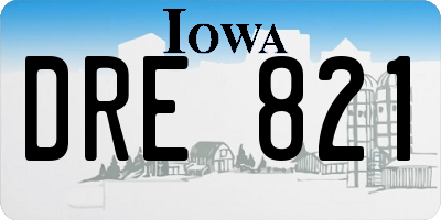 IA license plate DRE821