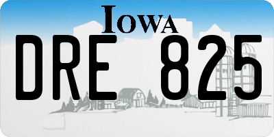IA license plate DRE825