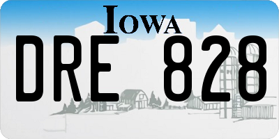IA license plate DRE828