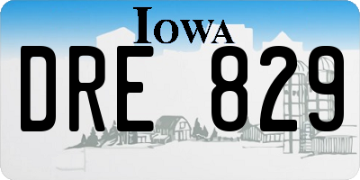 IA license plate DRE829